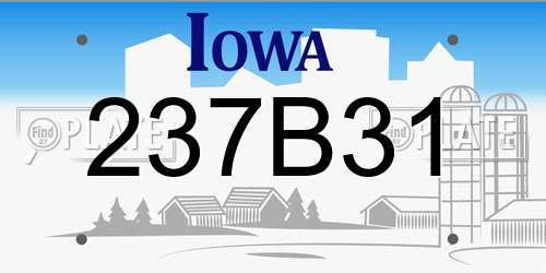 237B31 Iowa License Plate