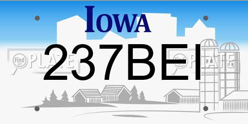 237BEI Iowa License Plate