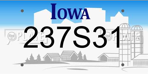 237S31 Iowa License Plate