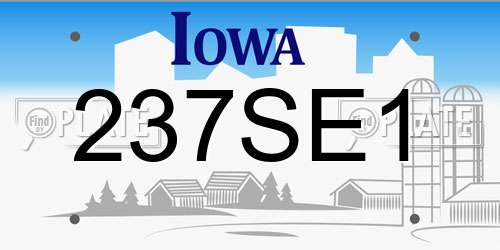 237SE1 Iowa License Plate