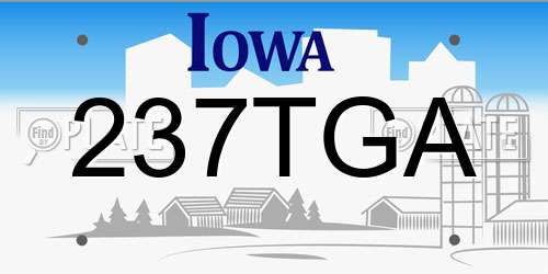237TGA Iowa License Plate