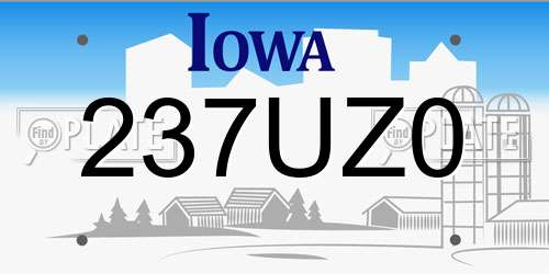 237UZ0 Iowa License Plate