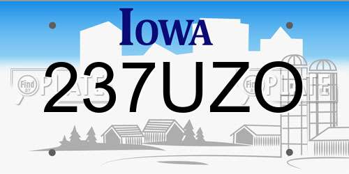 237UZO Iowa License Plate