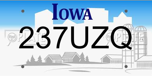 237UZQ Iowa License Plate