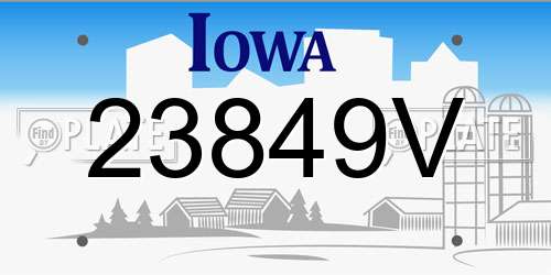 23849V Iowa License Plate