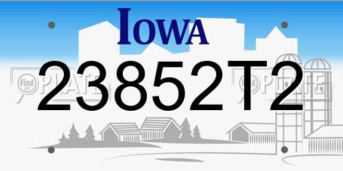 23852T2 Iowa License Plate