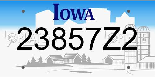 23857Z2 Iowa License Plate