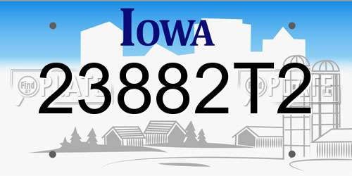 23882T2 Iowa License Plate