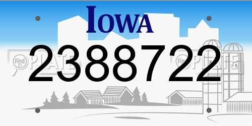 2388722 Iowa License Plate