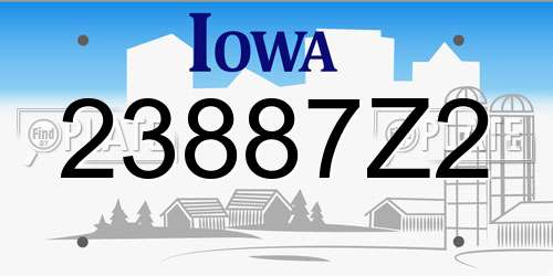 23887Z2 Iowa License Plate