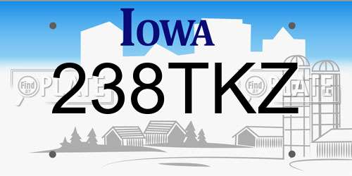 238TKZ Iowa License Plate