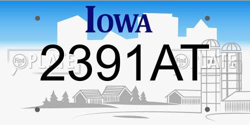 2391AT Iowa License Plate