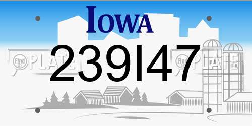 239I47 Iowa License Plate