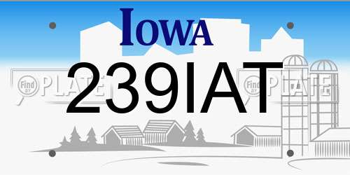 239IAT Iowa License Plate