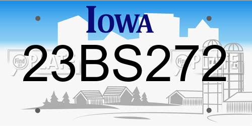 23BS272 Iowa License Plate