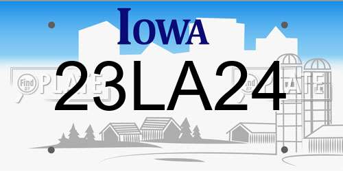 23LA24 Iowa License Plate