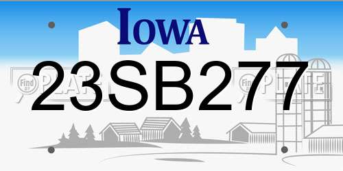 23SB277 Iowa License Plate