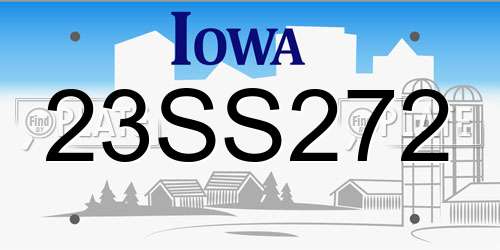23SS272 Iowa License Plate