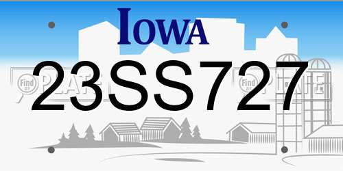 23SS727 Iowa License Plate