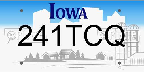 241TCQ Iowa License Plate