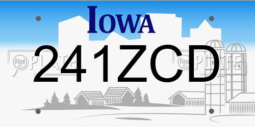 241ZCD Iowa License Plate