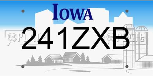 241ZXB Iowa License Plate