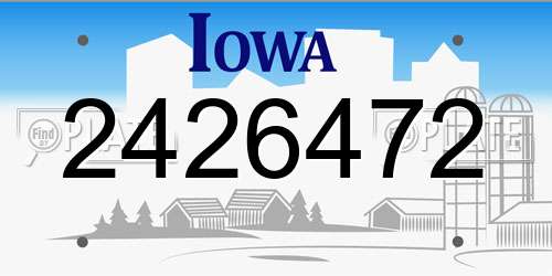 2426472 Iowa License Plate