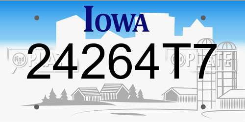 24264T7 Iowa License Plate