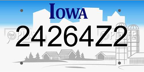 24264Z2 Iowa License Plate