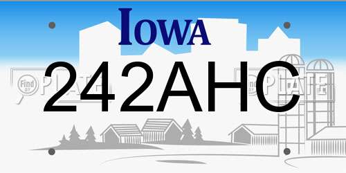 242AHC Iowa License Plate