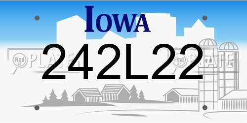 242L22 Iowa License Plate