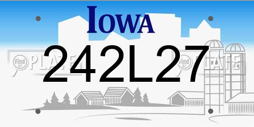 242L27 Iowa License Plate