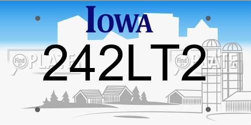 242LT2 Iowa License Plate
