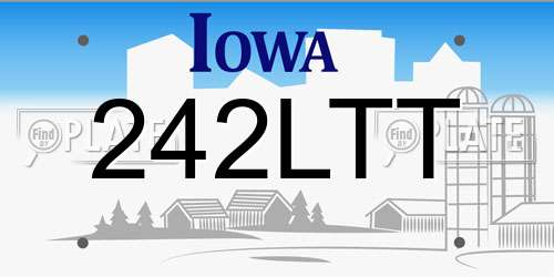 242LTT Iowa License Plate