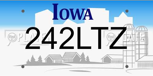242LTZ Iowa License Plate