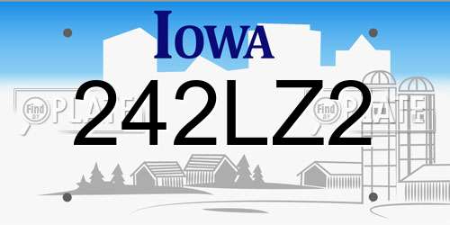 242LZ2 Iowa License Plate