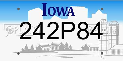 242P84 Iowa License Plate