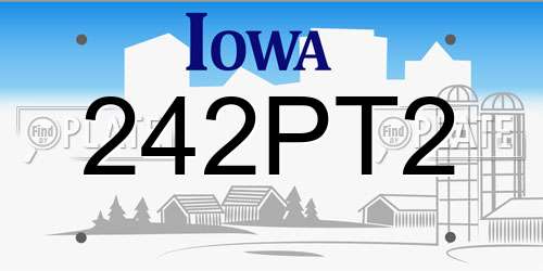 242PT2 Iowa License Plate