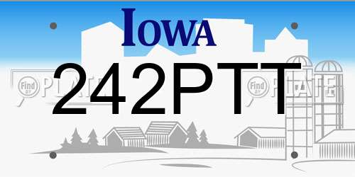 242PTT Iowa License Plate