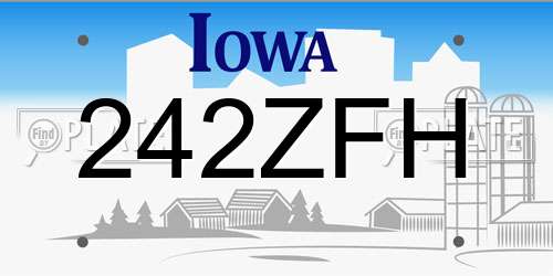 242ZFH Iowa License Plate