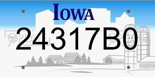 24317B0 Iowa License Plate