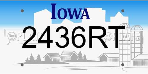 2436RT Iowa License Plate