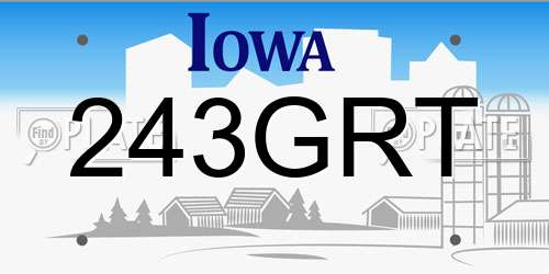 243GRT Iowa License Plate