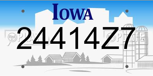 24414Z7 Iowa License Plate