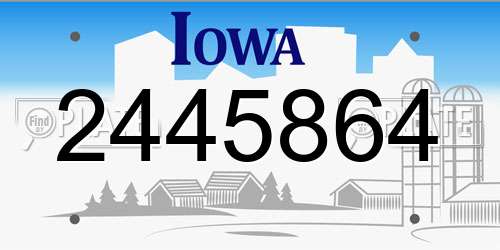 2445864 Iowa License Plate