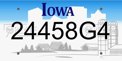 24458G4 Iowa License Plate