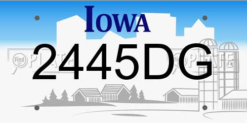 2445DG Iowa License Plate