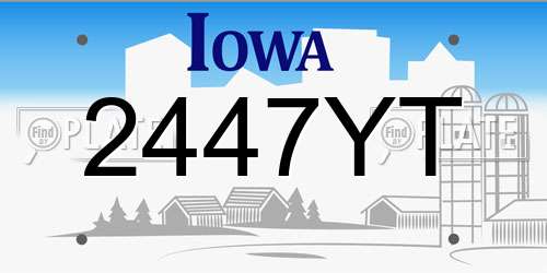 2447YT Iowa License Plate