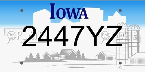 2447YZ Iowa License Plate