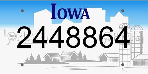 2448864 Iowa License Plate